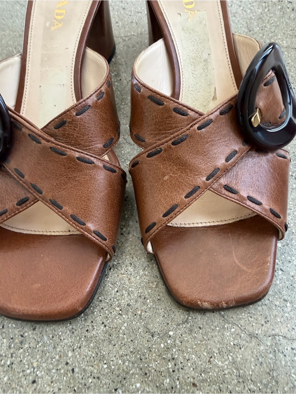 Prada Brown Leather Mules - Picture 7 of 7